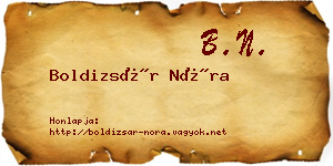 Boldizsár Nóra névjegykártya